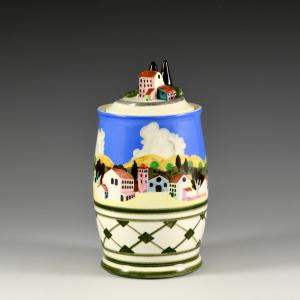 Vaso - Il villaggio - Mario Sturani, Manifattura Lenci, 1931